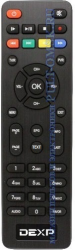 Пульт к Dexp HD 2991P, HD 2771P, HD 2992P, HD 3112M, HD 3552M для цифровой приставки DVB-T2