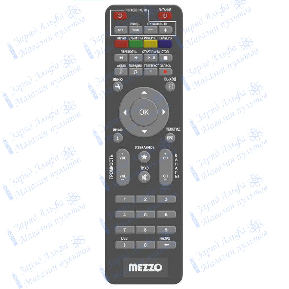 Пульт к Mezzo GX3235T2C для цифровой приставки ресивера DVB-T2