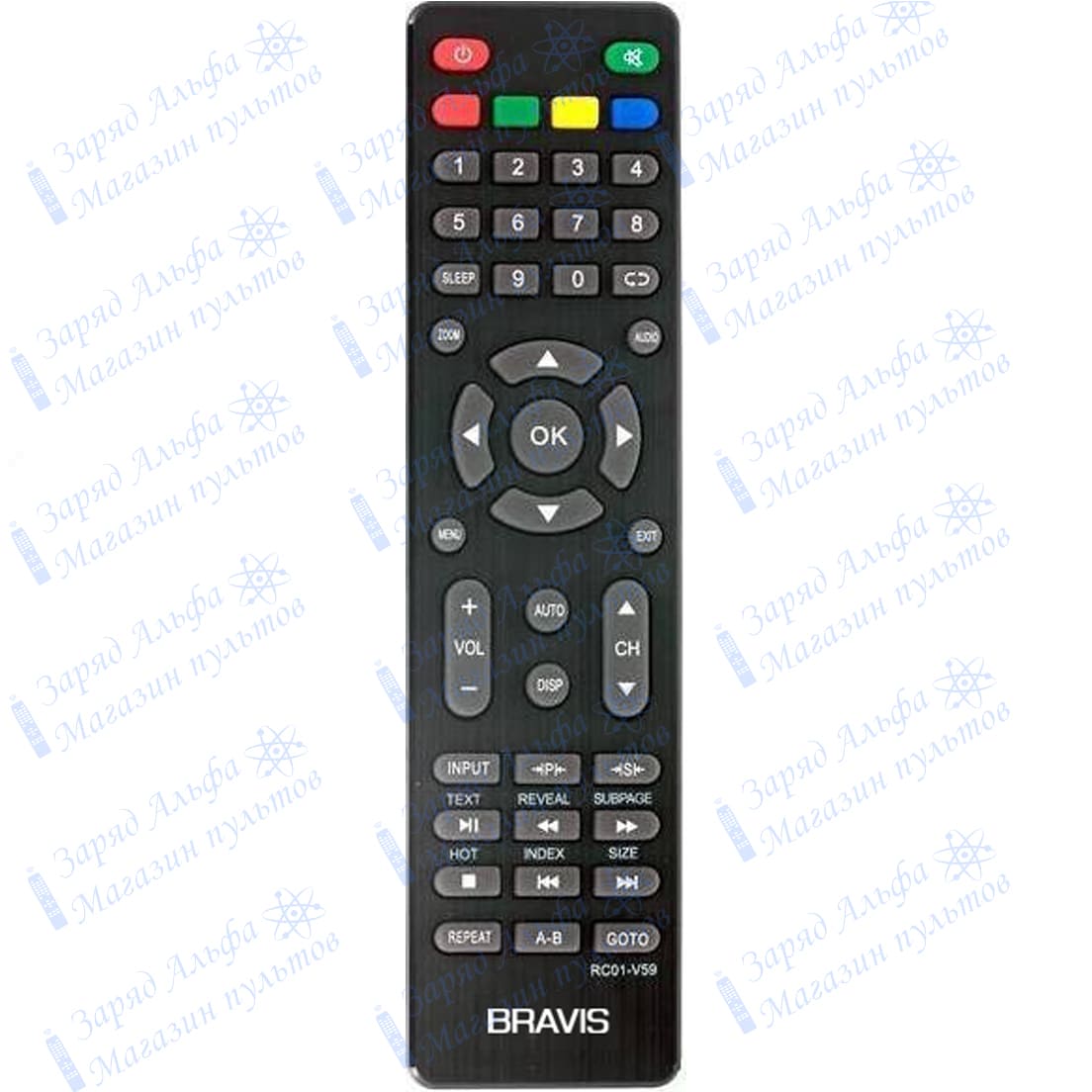 Bravis RC01-V59 пульт к телевизору LED-19F1000, LED-22F1000