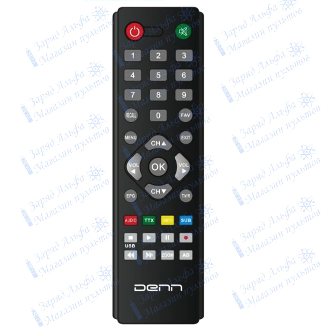 Пульт к DENN DDT300 с караоке для цифровой приставки ресивера DVB-T2