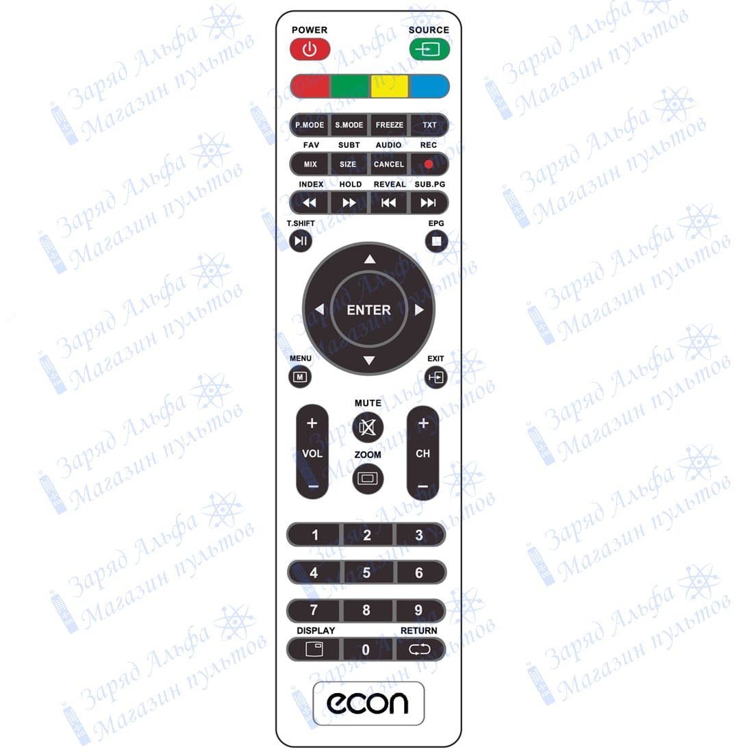 пульт Econ EX-39HT001W, EX-32HT001W, EX-24HT001W для телевизора